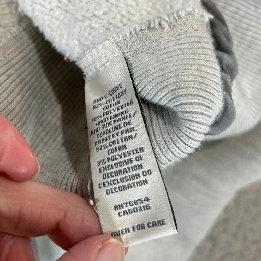 Abercrombie & Fitch‎ Mens Large Gray Embroidered Logo Pullover Hoodie Distressed